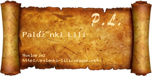 Palánki Lili névjegykártya