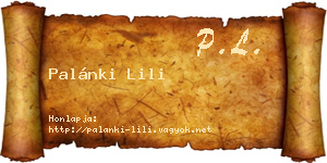 Palánki Lili névjegykártya
