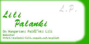 lili palanki business card